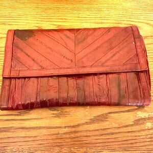 Vintage Malock Eel Skin Purse Clutch Rare 80's vintage